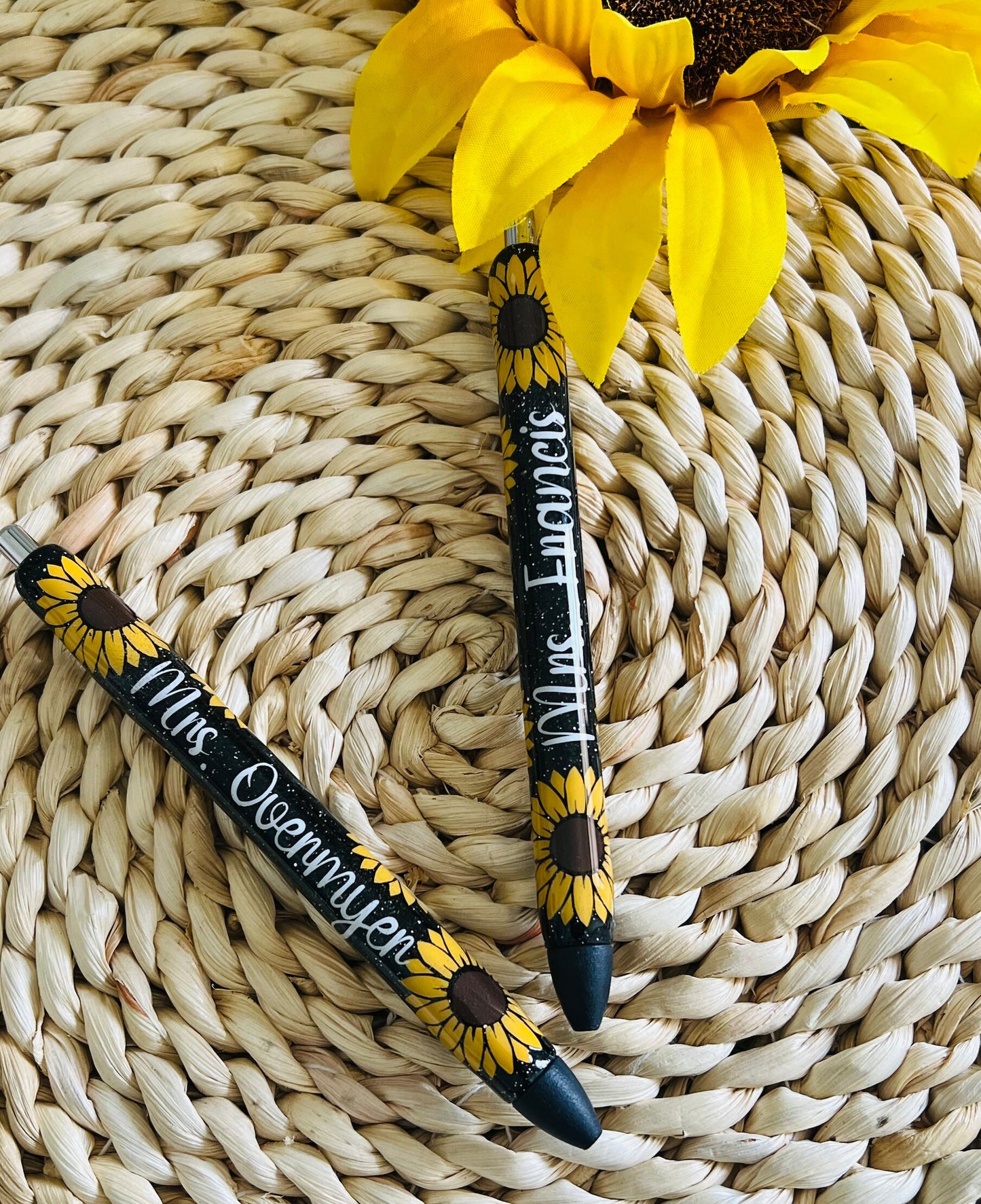 CUSTOM BLACK SUNFLOWER PEN